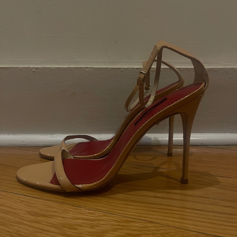 Tan Strappy Stiletto Heels